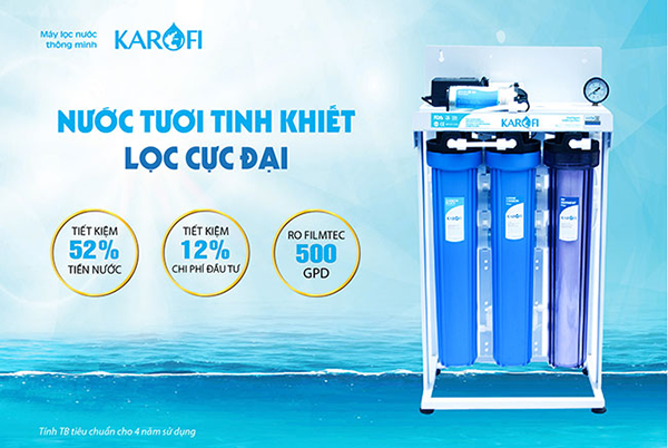 Máy lọc nước bán công nghiệp Karofi KB80 tiết kiệm chi phí cho tổ chức, doanh nghiệp
